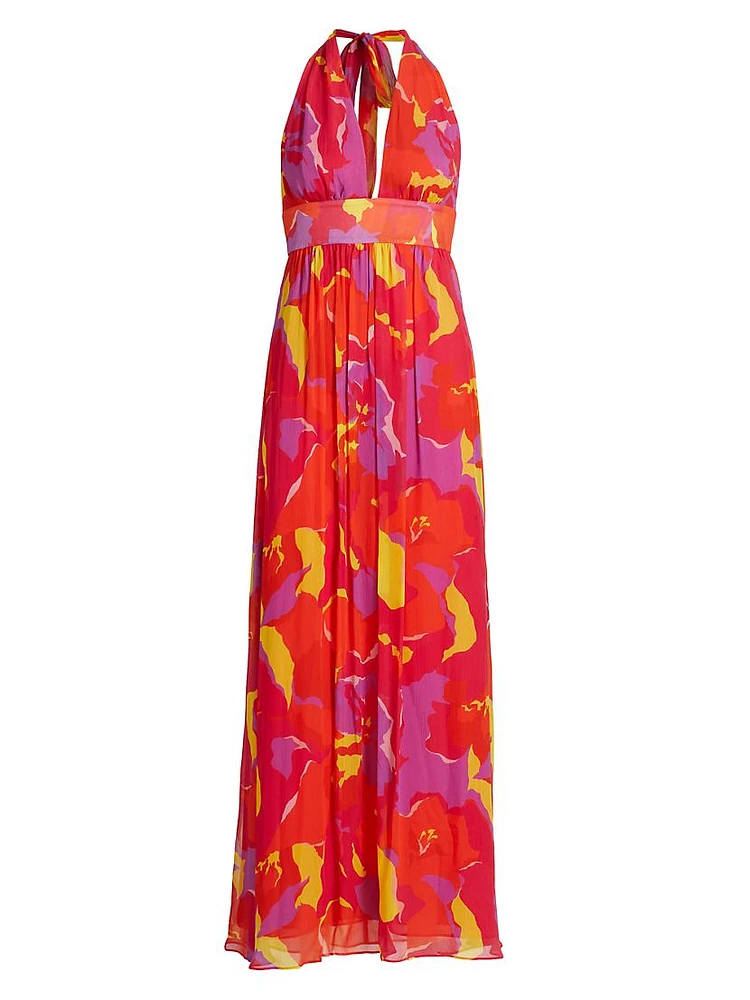 Susie Floral Halter Maxi Dress