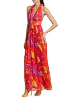 Susie Floral Halter Maxi Dress