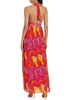 Susie Floral Halter Maxi Dress