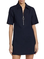 Tunechi Linen-Blend Zip Minidress