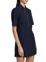 Tunechi Linen-Blend Zip Minidress