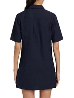 Tunechi Linen-Blend Zip Minidress