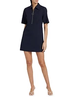 Tunechi Linen-Blend Zip Minidress