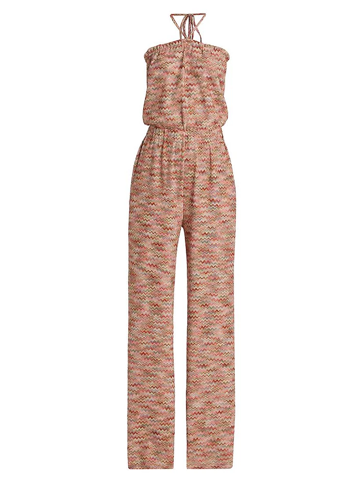 Iva Chevron Halter Jumpsuit