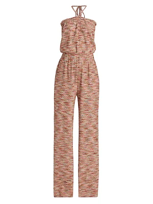 Iva Chevron Halter Jumpsuit