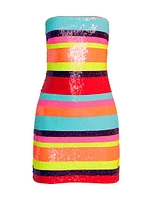 Winnie Sequined Stripe Minidress