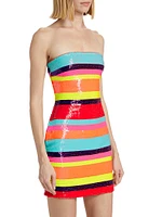 Winnie Sequined Stripe Minidress