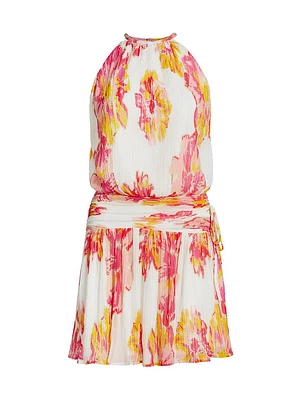 Ollie Floral Plissé Minidress