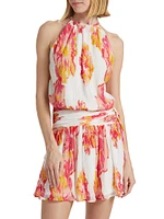 Ollie Floral Plissé Minidress