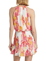 Ollie Floral Plissé Minidress