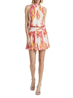 Ollie Floral Plissé Minidress