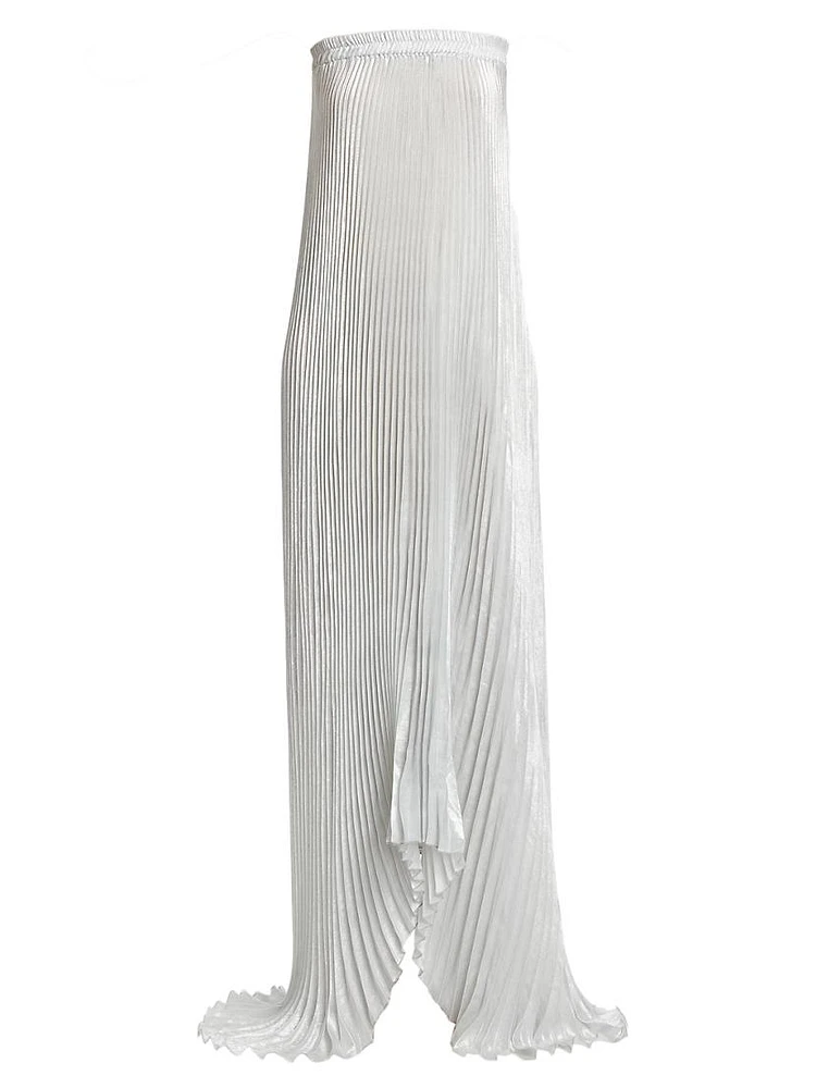 Bisous Plissé Strapless Gown