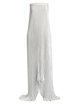 Bisous Plissé Strapless Gown