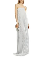 Bisous Plissé Strapless Gown