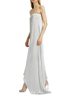 Bisous Plissé Strapless Gown