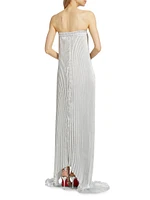 Bisous Plissé Strapless Gown