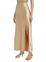 Nolee Silk-Blend Maxi Skirt