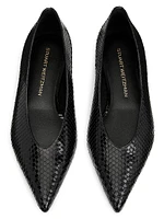 Lina Python-Embossed Pointed Flats