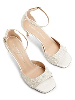 Bliss 75MM Imitation-Pearl-Embellished Satin Sandals