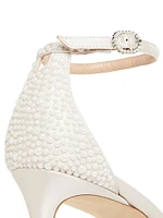 Bliss 75MM Imitation-Pearl-Embellished Satin Sandals