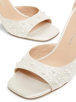 Bliss 75MM Imitation-Pearl-Embellished Satin Sandals