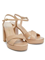 Dayna 100MM Leather Platform Sandals