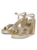 Dayna 100MM Metallic Leather Platform Sandals