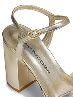 Dayna 100MM Metallic Leather Platform Sandals