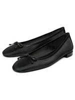 Arabella Leather-Trimmed Mesh Ballet Flats