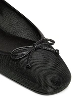 Arabella Leather-Trimmed Mesh Ballet Flats