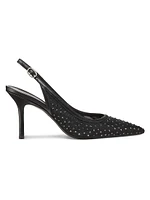 Emilia Mesh Crystal-Embellished Slingback Pumps