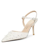 Bliss 85MM Pearl-Embellished Satin Pumps