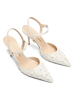 Bliss 85MM Pearl-Embellished Satin Pumps