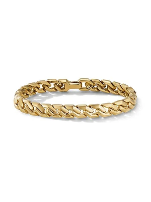 Curb Chain Angular Link Bracelet in 18K Yellow Gold