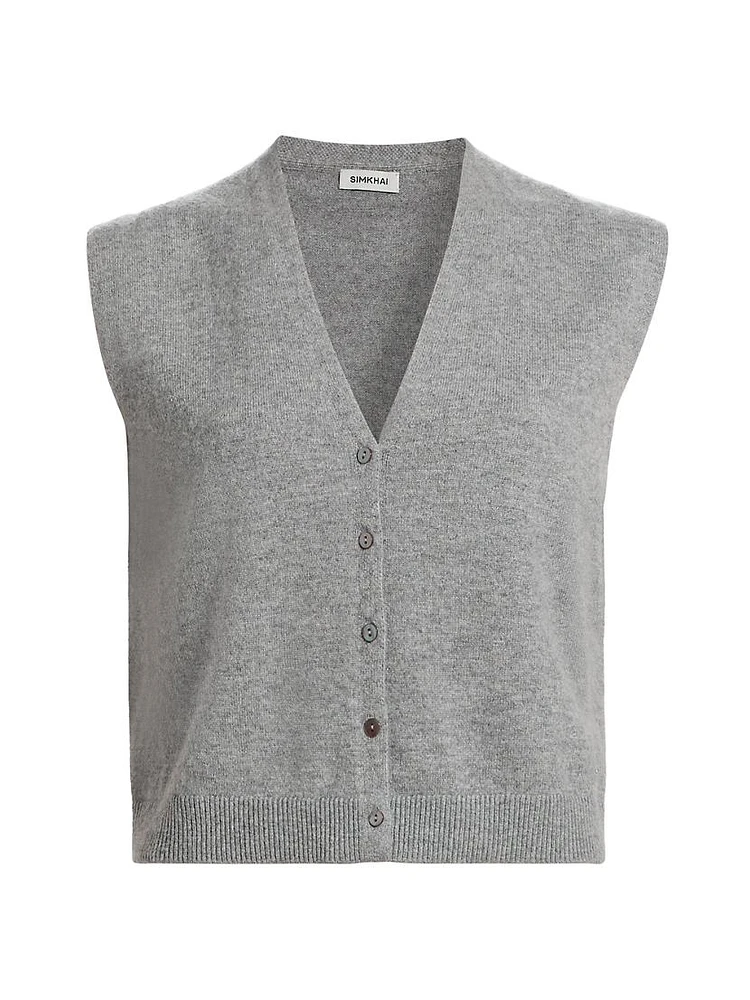 Rozzi Cashmere Button-Front Vest