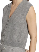 Rozzi Cashmere Button-Front Vest