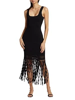 Signa Lattice Fringe Midi-Dress