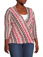 Pixel Sunset 4-Way Linen-Blend Cardigan