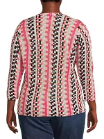 Pixel Sunset 4-Way Linen-Blend Cardigan