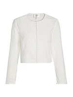 Floral Eyelet Crop Jacket