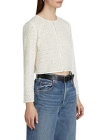 Floral Eyelet Crop Jacket