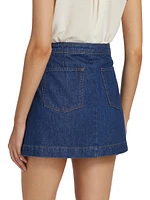 Sailor Snap Denim Miniskirt