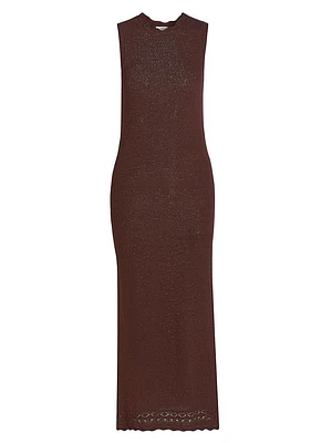 Pointelle Knit Maxi Dress