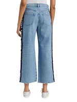 Le Jane Crocheted Crop Wide-Leg Jeans