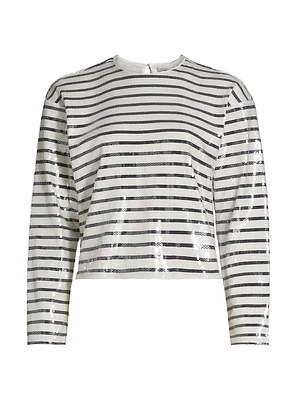 Striped Sequin Top