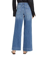 Patch-Pocket Slim Palazzo Jeans