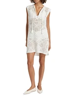 Crocheted Cotton-Blend Minidress