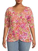 Fabiola Jersey Floral Top