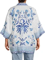 Tarra Embroidered Open Caftan Top