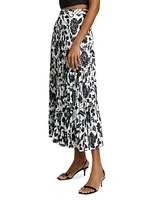 Otha Flowers Of Spain Pleated Midi-Skirt